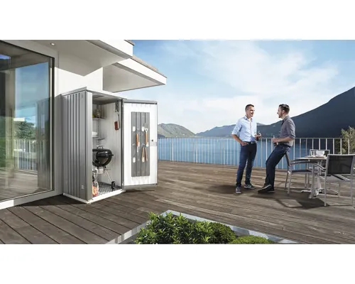 Dulap depozitare grădină pentru unelte Biohort 90 metal 93x83 cm argintiu metalizat buc