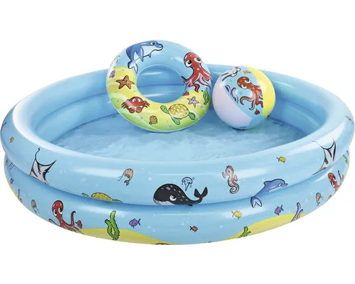 Piscină gonflabilă Essentials cu 2 inele Ø 122 cm H 18 cm capacitate 80 l albastru buc
