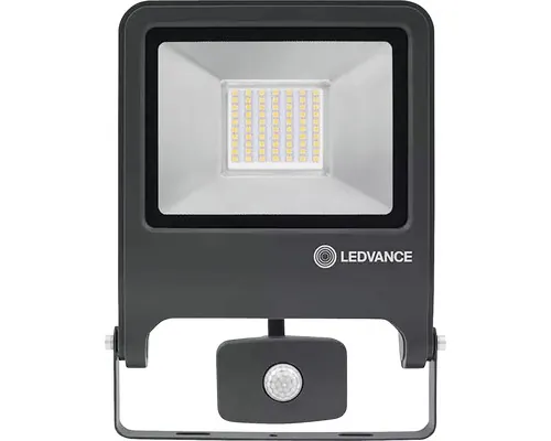 Proiector LED exterior Ledvance Endura Flood 50W 4500 lumeni IP44, senzor de mișcare, lumină neutră, gri închis buc