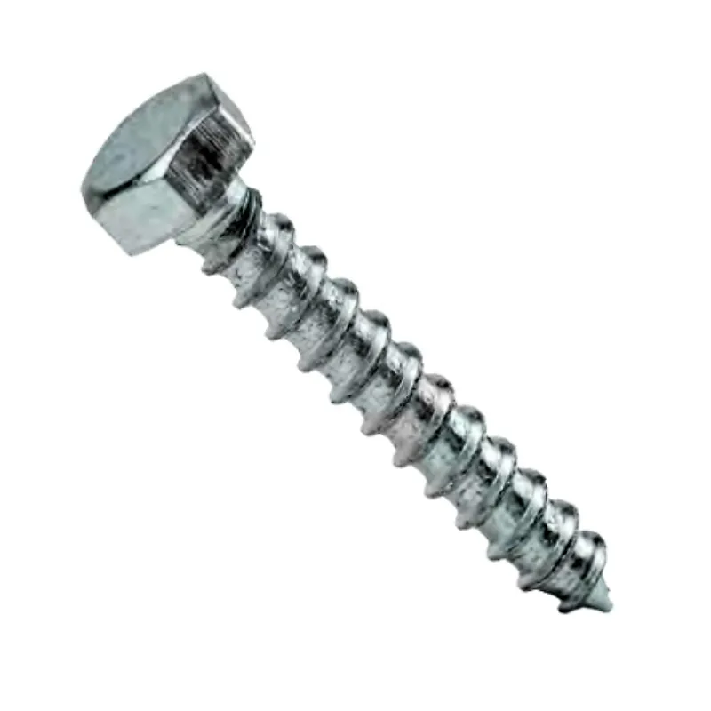 Surub autofiletant pentru lemn, cap hexagonal, otel zincat, alb, 5 x 40 mm, 10 buc