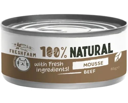 Hrană umedă pentru pisici Fresh Farm Mousse Adult pate vită 85 g buc