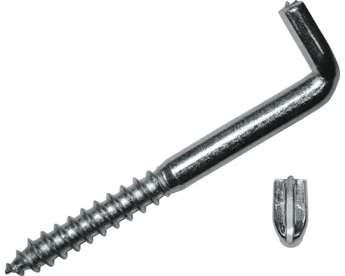 Șuruburi pentru lemn cu cârlig tip L Dresselhaus 5,8x65 mm oțel zincat, 50 bucăți, crestătură pentru șurubelniță dreaptă pac