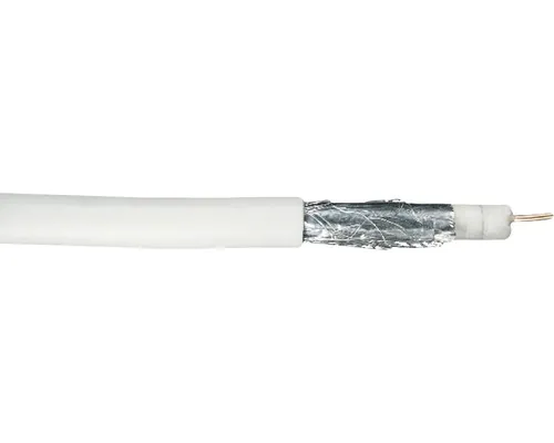 Cablu TV coaxial superdigital 1,1mm² 110dB alb, inel 25m, cu 4 ecranări buc