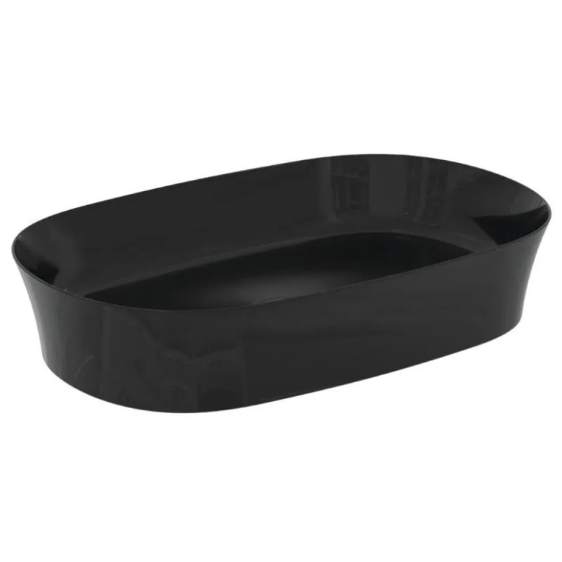Lavoar pe blat , Ideal Standard, Ipalyss, Oval, negru lucios, 60x38x12cm
