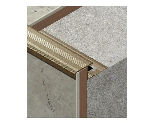 Protecție trepte ceramice din aluminiu eloxat 10x16 mm 2,5 m mm bronz satinat LDA105.92 buc