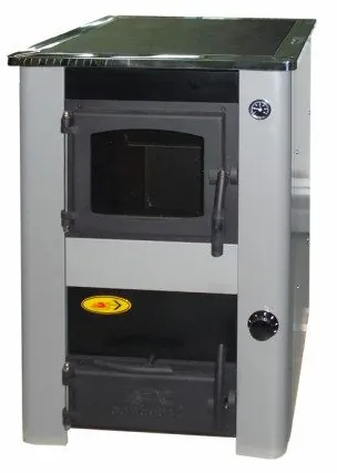Soba incalzire centralizata, Concept 2 Mini, plita, otel gri, 25 kW, stanga