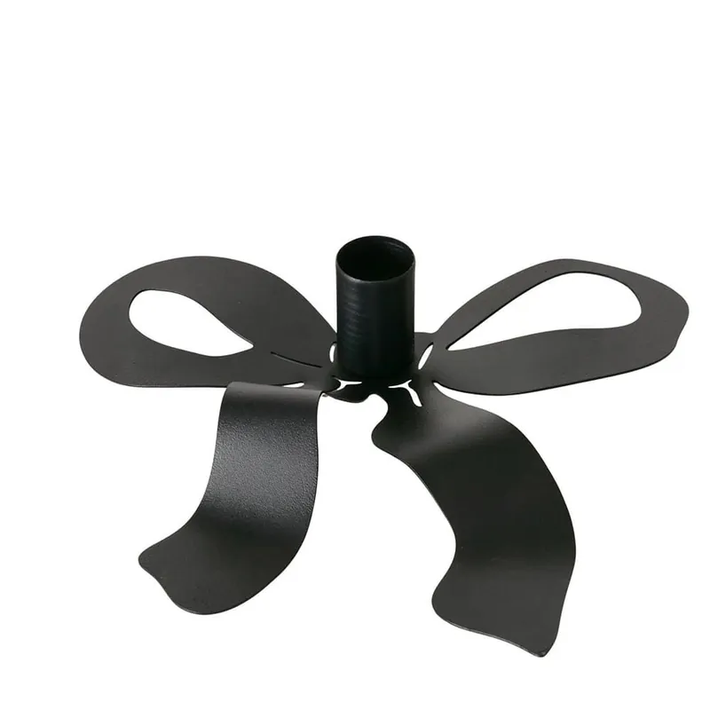 Suport lumanare Boucle, 20x18x4 cm, metal, negru