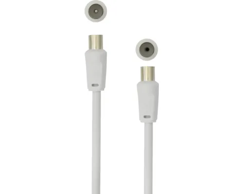 Cablu coaxial Sbox RF TV 750HMI 2m conector mamă->tată alb buc