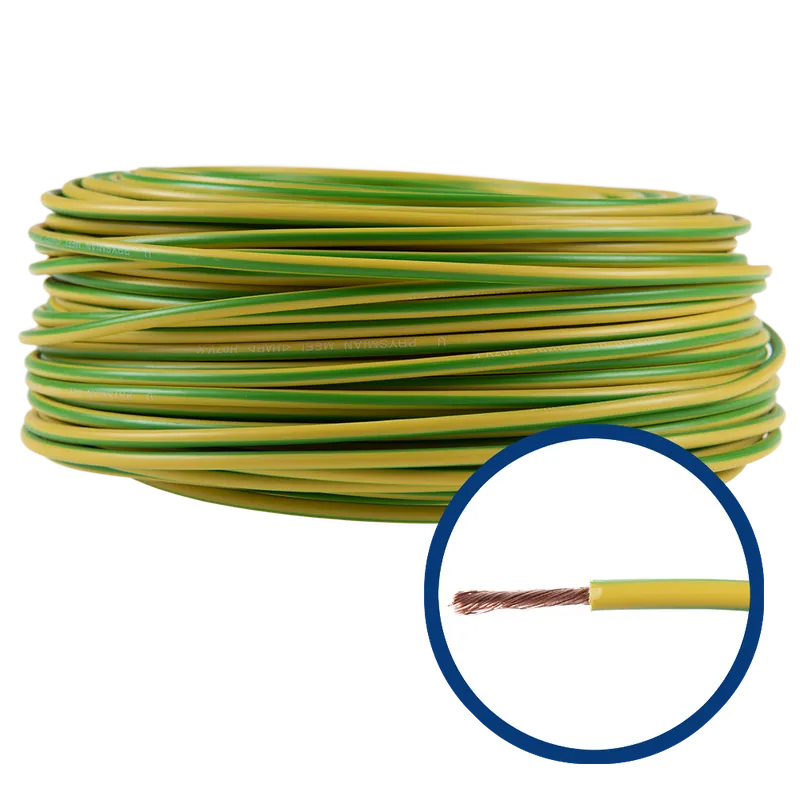 Cablu electric MYF (H05V-K) 4 mmp, izolatie PVC, galben-verde