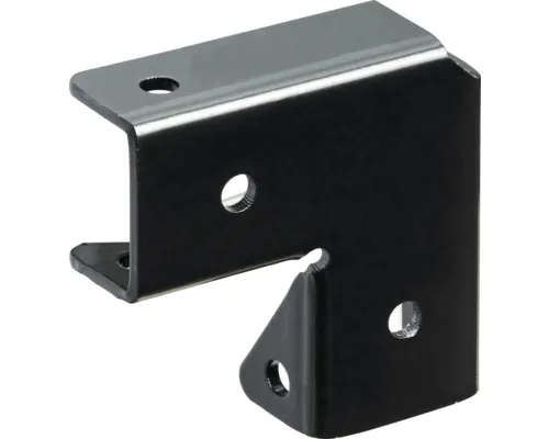 Conector de corp în formă L pentru 18-19mm Hettich, zincat, negru pac
