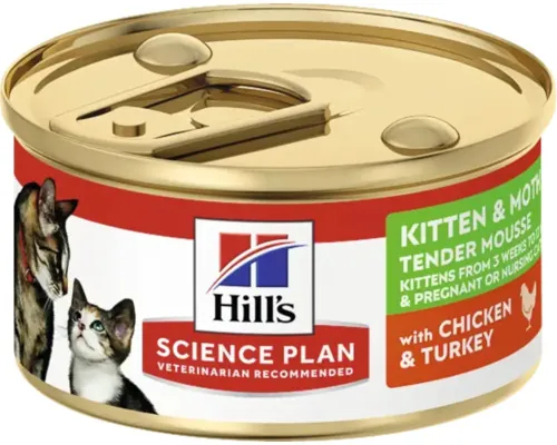 Hrană umedă pentru pisici Hill's SP Feline Kitten & Mother Mousse cu pui și curcan 85 g buc