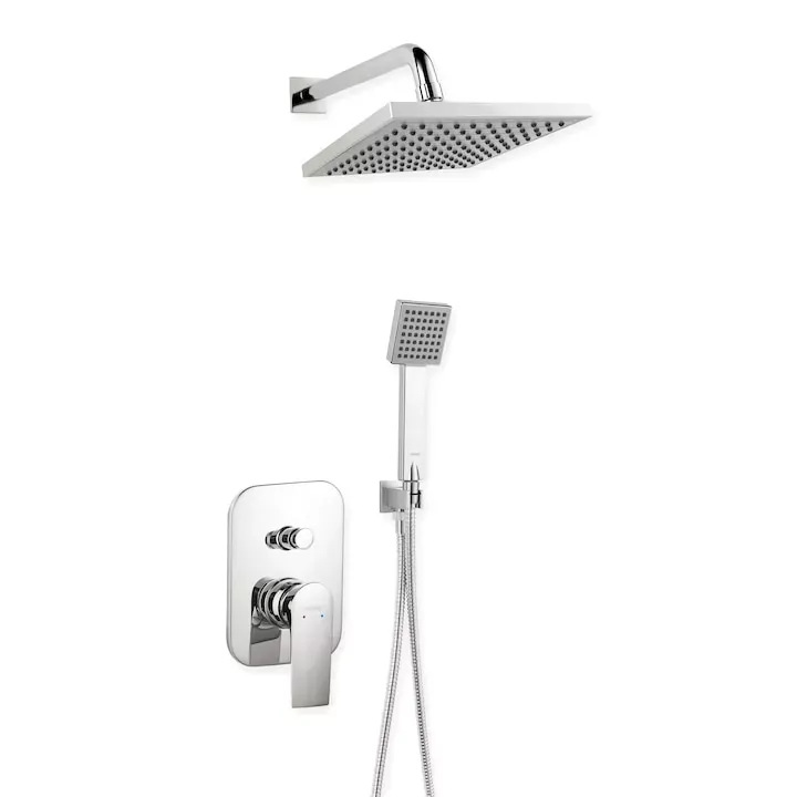 Set 5 in 1 Ferro Squerto: baterie incastrata dus cu cap dus fix, para dus mobila, furtun flexibil si racord 5buc