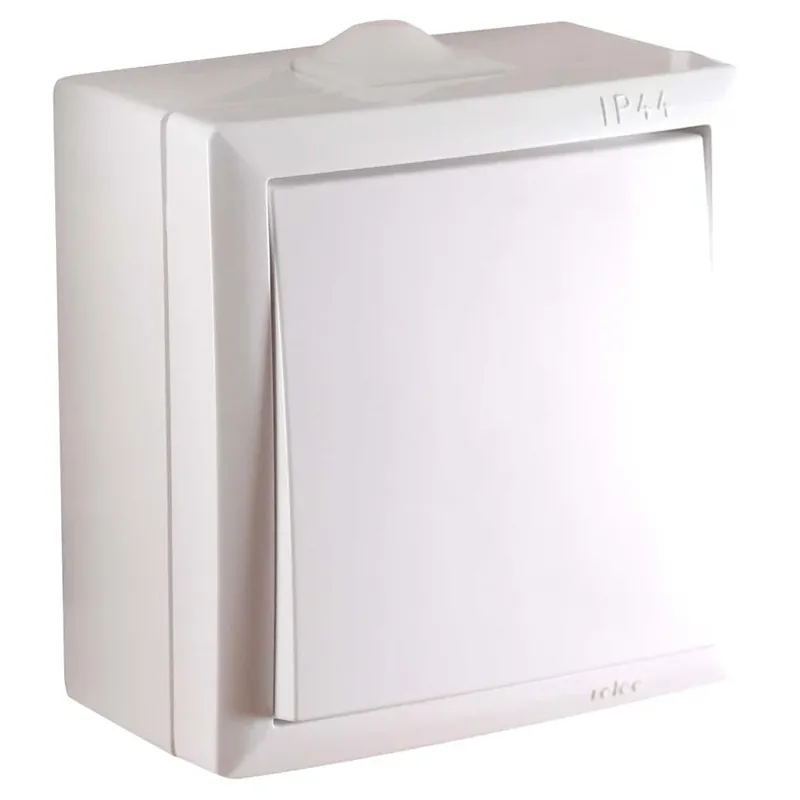 Intrerupator simplu Elegant IMBS 045358, aparent, rama inclusa, alb buc