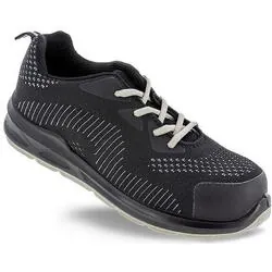 Pantofi de protectie cu bombeu fibra de sticla poliester negru+gri s1p 45 DCT 0305010601045 Stepper