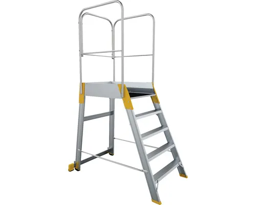 Scară aluminiu cu platformă și trepte pe o parte 1x8 trepte buc