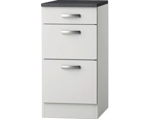 Corp inferior bucătărie Optifit Lagos286, 40 cm, 3 sertare, alb buc