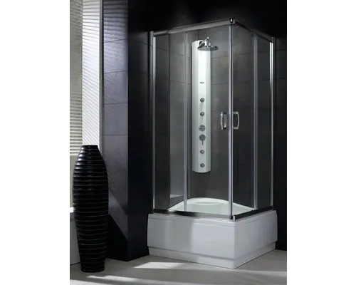 Cabină de duș pătrată Radaway Premium Plus C 1700, 80x80x170 cm, sticlă securizată transparentă, profil crom buc