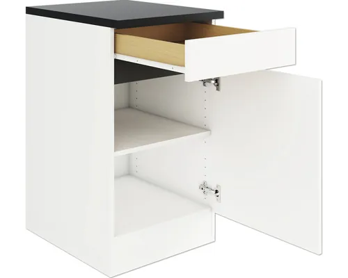 Corp inferior bucătărie Optifit Luca932, 50 cm, 1 ușă 1 sertar, alb buc
