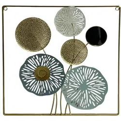 Tablou metal + oglinda 45x45cm