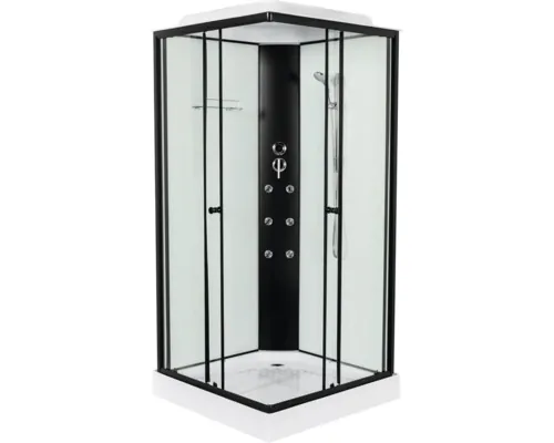 Cabină de duș cu hidromasaj Sanotechnik BH1173, 100x100x215 cm, profile gri argintiu buc