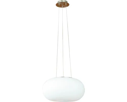 Pendul Eglo Optica E27 max. 2x60W, Ø350 mm, nichel mat/alb buc