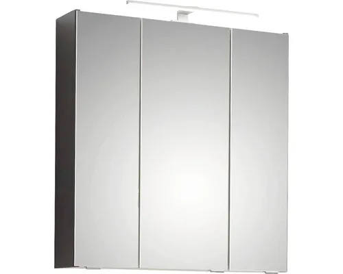 Dulap baie cu oglindă Pelipal Capri 65x70 cm PAL gri 3 uşi cu iluminare buc