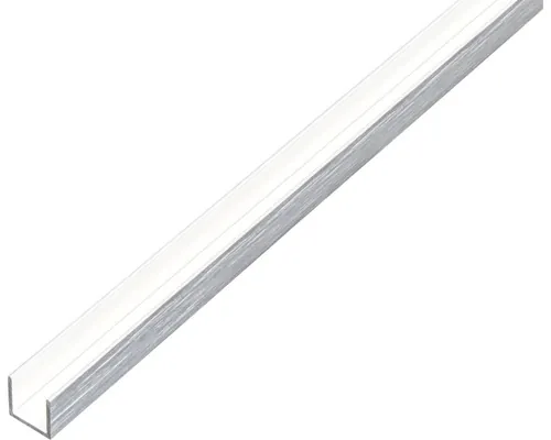 Profil aluminiu tip U Alberts 10x10x10x1 mm, lungime 1m, nuanță oțel inoxidabil buc