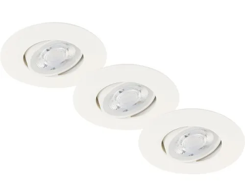 Spoturi LED încastrate Briloner Nova Move 5W Ø90 mm, alb, pachet 3 bucăți