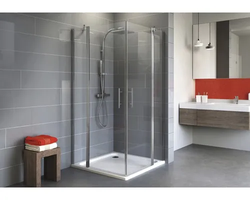 Cabină de duș pătrată Schulte Alexa Style 2.0, 80x80x192 cm, sticlă securizată transparentă profil cromat buc