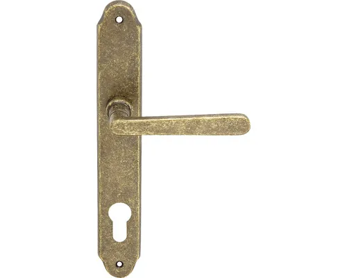 Mânere cu șild ușă intrare Verofer Wien 85/240 mm, pentru cilindru, alamă antică buc