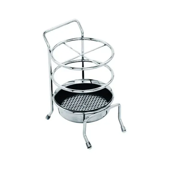 Suport bucatarie, pentru tacamuri, tip stativ, metal cromat, lucios, 3 agatatori, 13 x 11 x 19 cm buc