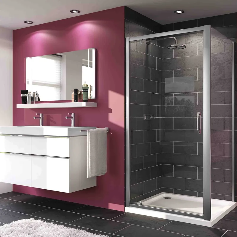 Perete lateral fix pentru cabina dus, Huppe X1 SW 800 AP 2140503, sticla transparenta, profil cromat, 80 x 190 cm