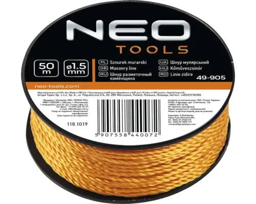 Sfoară pentru zidărie NeoTools Ø1,5mm x 50m buc