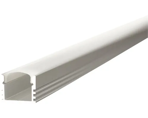 Profil aluminiu cu autoadeziv LP12 2m pentru benzi LED, incl. capace și abajur difuzor buc