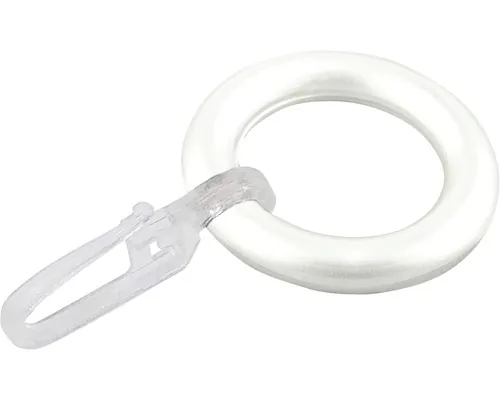 Inel plastic 31 mm cu cârlig pentru falduri, alb, set 10 buc. pac