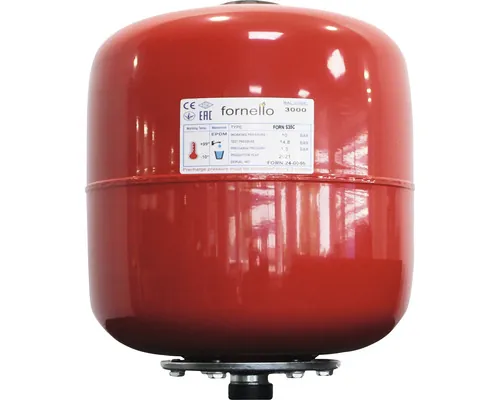 Vas expansiune pentru sistem încălzire Fornello 35 l, vertical, 10 bar, membrană EPDM, roșu buc