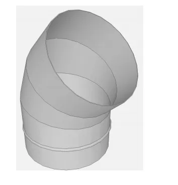 Cot inox, 45 grade, pentru cos de fum neizolat, D.160mm