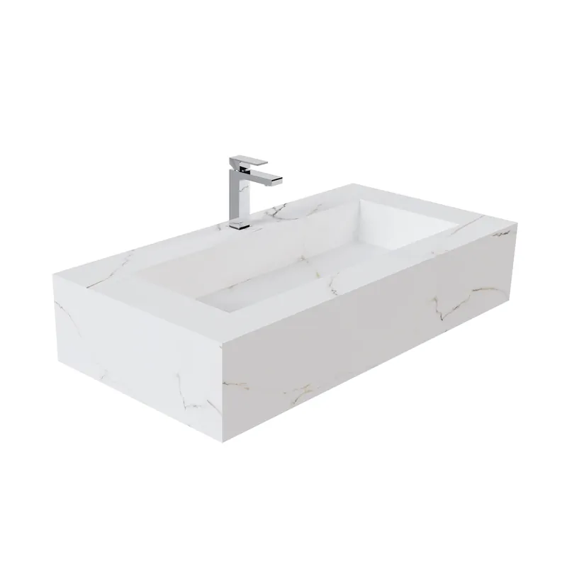LAVOAR DIN CERAMICA TORANO MATE DORADO, 80X47X20 CM