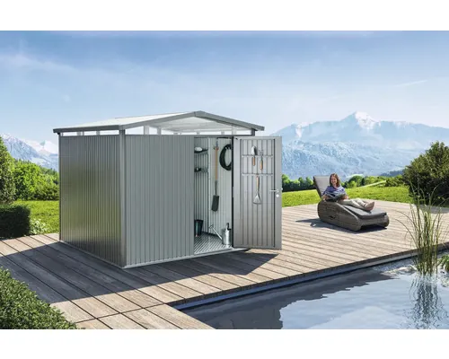 Magazie grădină Biohort Panorama P5 metal ușă standard 273x318 cm argintiu metalizat buc