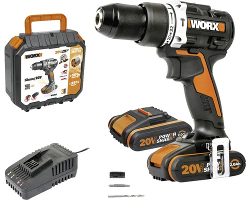 Mașină de găurit & înșurubat (Bormașină) cu percuție cu acumulator Worx WX352 20V max. 60Nm, max 2000 r/min, incl. 2x2Ah acumulatori 1 încărcător și valiză buc
