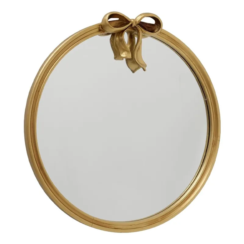 Oglinda rotunda Celina, 51 x 53 cm, sticla, polipropilena, auriu