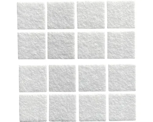 Protecție pâslă autoadeziva pentru mobilă, rectangulară, albă,22x22mm, set 16 bucăți pac