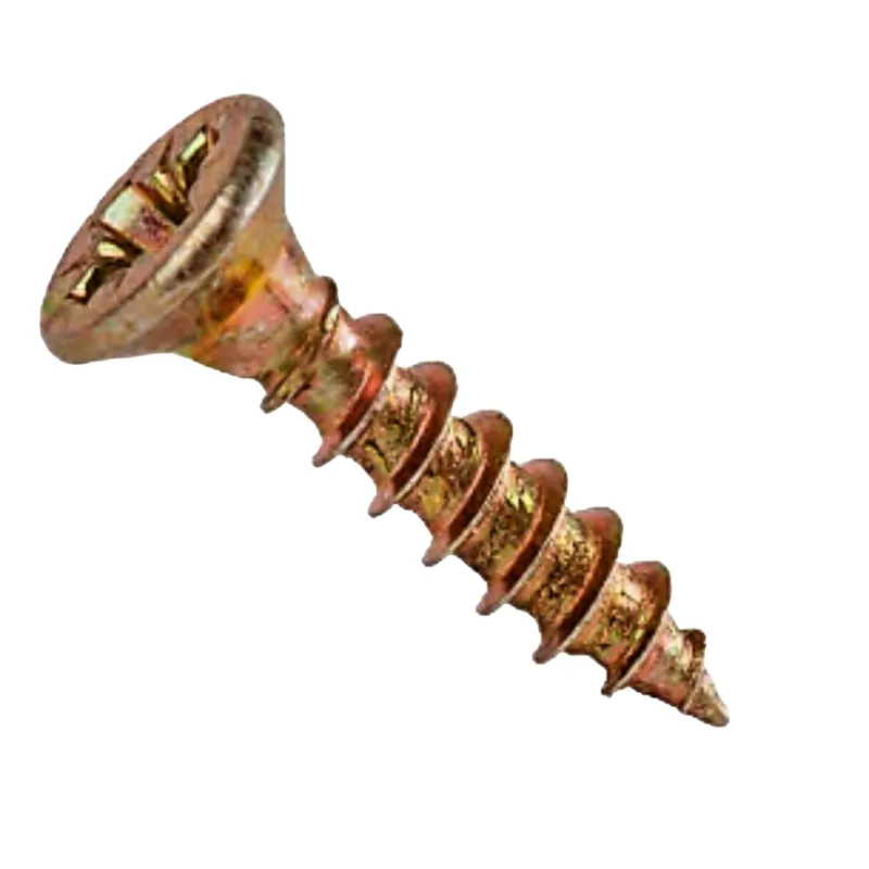 Surub autofiletant pentru pal si lemn cu cap inecat, otel zincat, galben, 4 x 18 mm, 10 buc. buc