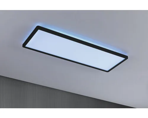 Panou cu LED integrat Paulmann Auria 23W 2000 lumeni 58x20 cm, lumină RGBW, montaj aplicat, negru, cu telecomandă buc