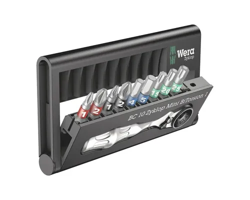 Set biți BiTorsion asortați și clichet Wera Bit-Check, 10 piese buc