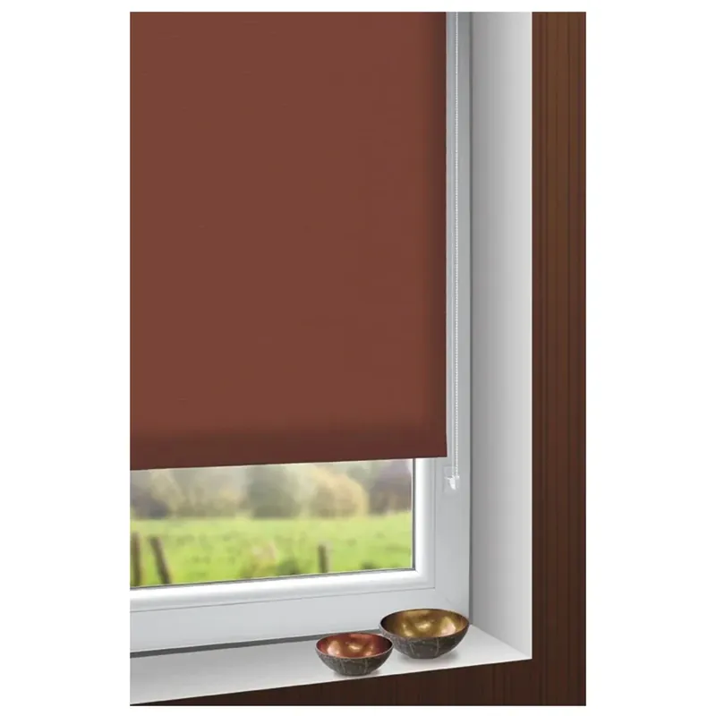Stor Gardinia Mini Termo, stofa aluminizata, maro ciocolata, opac, dimensiuni material 61.5 x 150 cm buc