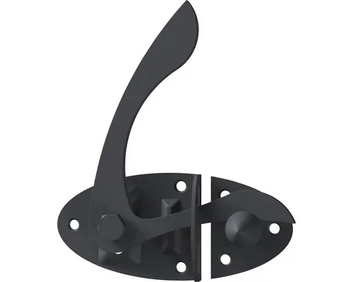 Zăvor metalic pentru poartă grădină Alberts Ovado 60x135 mm, oțel zincat negru buc