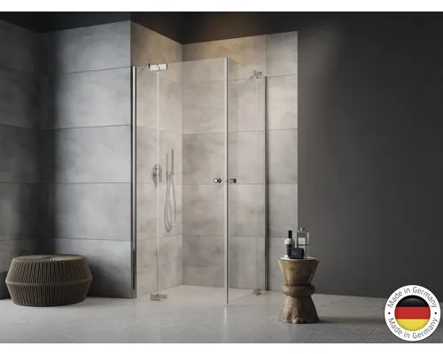 Cabină de duș pătrată Jungborn SETTE 75x75x200 cm profil crom sticlă transparentă buc