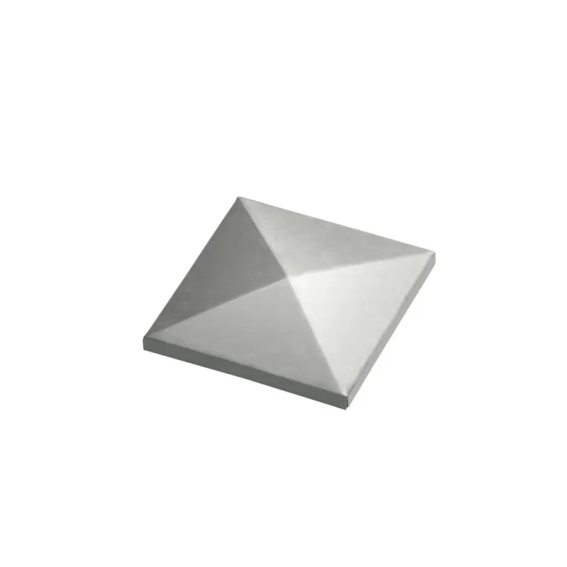 Capac stalp gard, metal, zincat alb, patrat, 65 x 65 x 6.5 mm