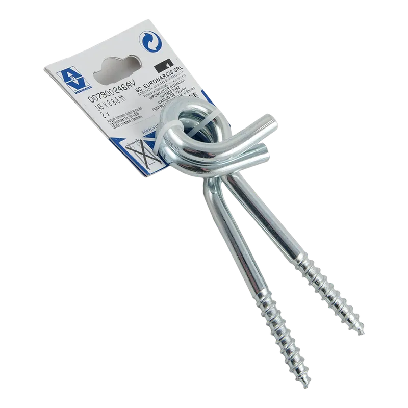 Carlig de tavan filetat pentru lemn, 140 x 8,9 mm